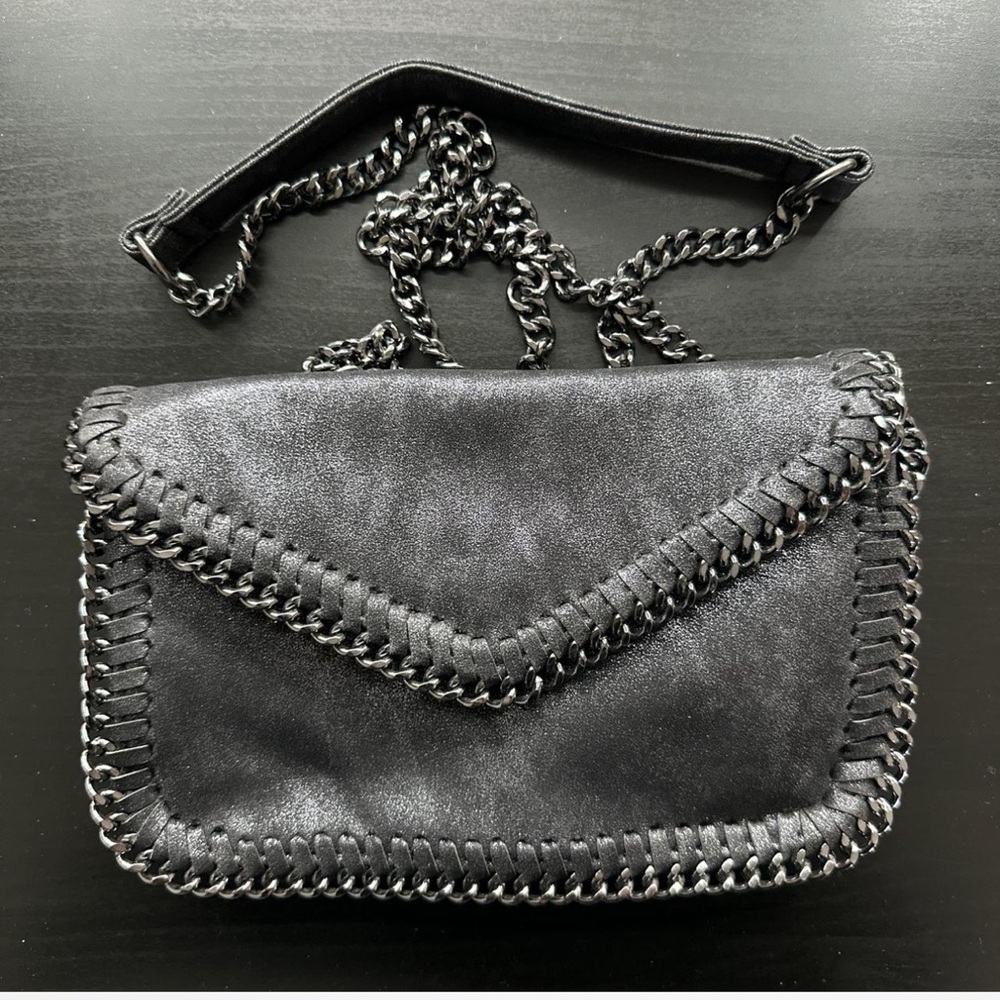 Sondra Roberts Black Chain Crossbody Bag